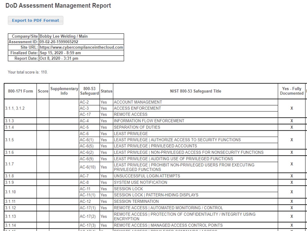 CMMC DoDAM Example